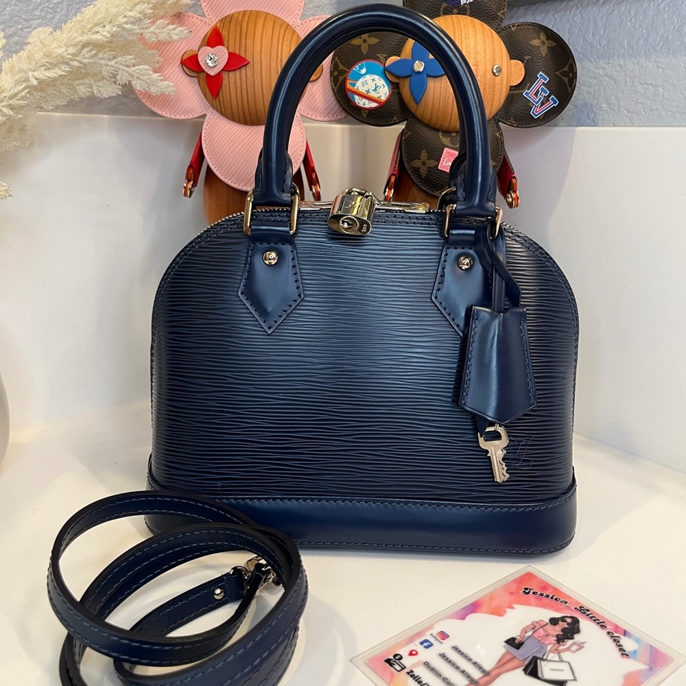 🎀LOUIS VUITTON Indigo Epi Leather Alma BB Bag - Picture 3 of 15